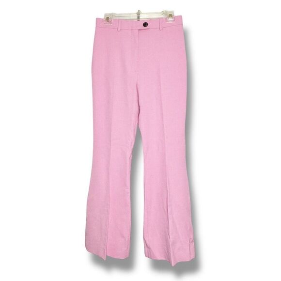 Zara High Rise Wide Leg Bubble Gum Pink Trouser Pants Women’s Size 5 Blogger Fav - Picture 4 of 9